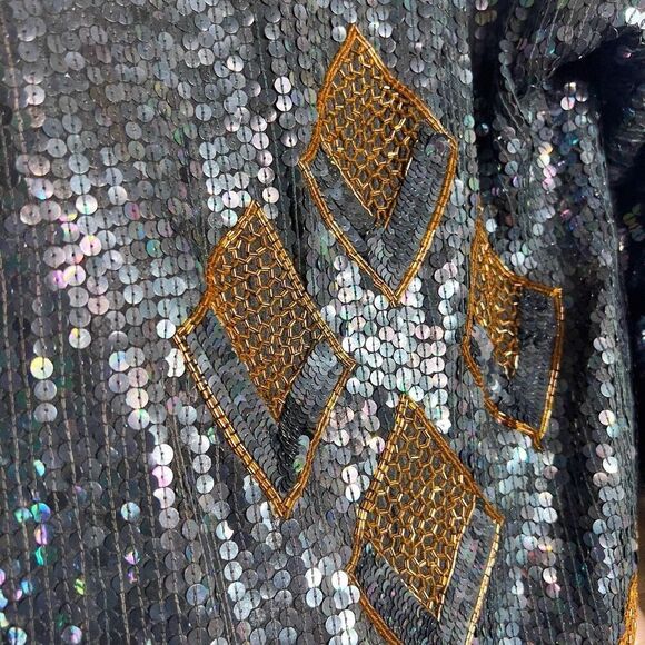 Swee Lo | Women’s | Blouses | S | Vintage Sequined Gold Beaded Pullover Blouse - Picture 3 of 5